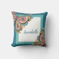 Corner Butterfly Throw Pillow