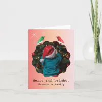 Typewriter text Merry Christmas one Photo Holiday Card