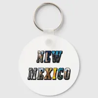 New Mexico, USA Text Keychain