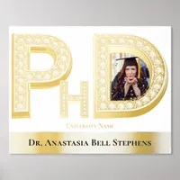 Doctorate PhD Graduation Ceremony Party Photo Gold Foil Prints