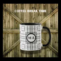 Rustic Black and White Geometric Design Coffee Mug