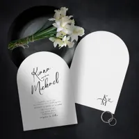 Love Calligraphy Wedding B&W Arch ID940 Invitation