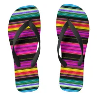 Thin Colorful Stripes - 2 Adult Flip flops