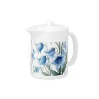 Coastal blue and white Floral bluebells Teapot