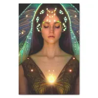 Glowing Goddess of Light Digital Fantasy Art 007 Tissue Paper