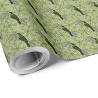 Abstract Floral Botanical Bird Wrapping Paper