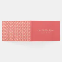 Coral with Floral Back Wedding Reception Guest Book