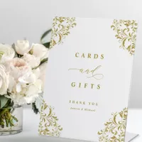 Elegant Gold Wedding Cards & Gifts Sign