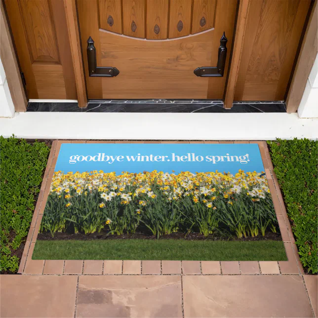 Stunning Two-Tone Daffodils Floral Photography Doormat