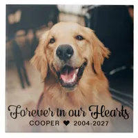 Forever in our Hearts Pet Memorial Photo Plaque Ceramic Tile