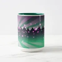 Christmas Trees Shades of Green Two-Tone Coffee Mug