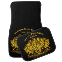 Bison Herd Charging Through the Water in Nature Car Floor Mat