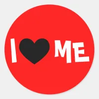 I LOVE ME CLASSIC ROUND STICKER