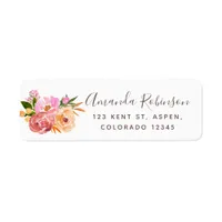 Spring Wedding watercolor flowers Label