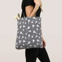 Grey White Delta Wing Aircraft Pattern Tote Bag