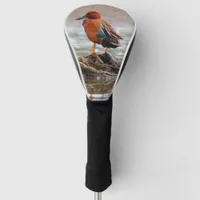 Stunning Cinnamon Teal Duck on Rock Golf Head Cover