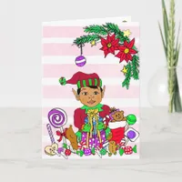 Festive Merry Christmas Ethnic Elf Card