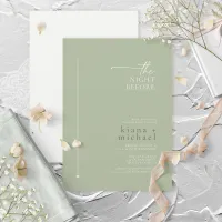 Simply Chic Wedding Rehearsal Sage Green ID1046 Invitation