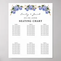 Thumbnail for Seating Chart Gold Geometric Blue Floral Wed 60