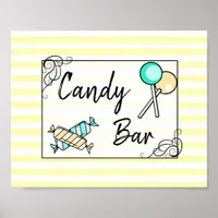 Candy Bar Wedding or Baby Shower  Sign Poster