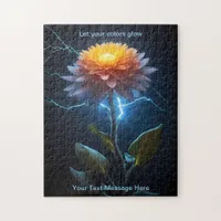 Lighting Radiant Neon Glow Flower Art Jigsaw Puzzle