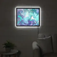 Purple, Teal and Blue Marble Fluid Art