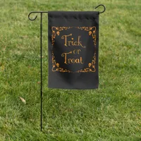 Halloween Pumpkin Orange and Black Trick or Treat  Garden Flag