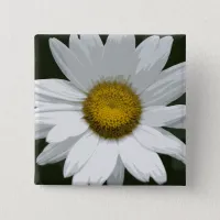 Single White Daisy Pinback Button