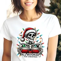 All Booked for Christmas Skeleton Holiday Vibes Tri-Blend Shirt