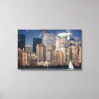 New York City Manhattan Skyline at Night Wall Art