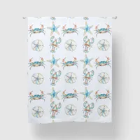 Beachy Blue Crab, Lobster, Starfish, Sand Dollar Blackout Curtains