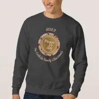 Peace & Joy Pink Gold Family Name Christmas Sweatshirt