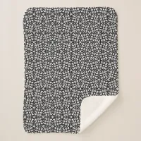 Two-Tone Abstract Geometric Black & White Sherpa Blanket