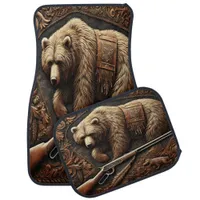 Majestic Leather Bear indian Scene Car Floor Mat