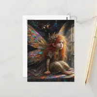 Adorable Little Fairy with Red Hair Postcard