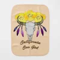 California Boho Cowgirl Baby Burp Cloth