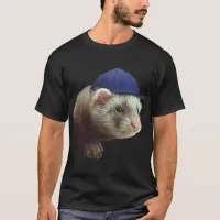 Ferret Wearing Hat T-shirt