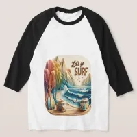 Van Parked With Surfboards on Sandy Shore T-Shirt