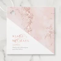 Stone Glitter Wedding Rose Gold ID647 Favor Tags