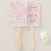 Watercolor Snowdrops Wedding Pink/Copper ID726 Hand Fan