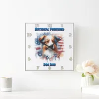 National Purebred Dog Day Celebration Artwork Square Wall Clock