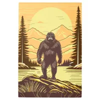 Retro Bigfoot Vintage Sasquatch Mountains   Metal Print