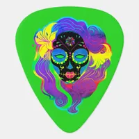 [Psychedelic Sugar Skull ] Rainbow Colors Calavera Guitar Pick