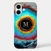 Ethereal Cosmic Eye Monogram Vibrant Abstract Art iPhone 16 Case