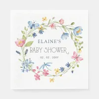 Wildflowers Spring Blossoms Floral Baby Shower Napkins