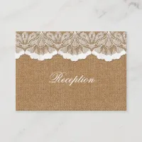 Rustic Chic burlap and lace country wedding Enclosure Card