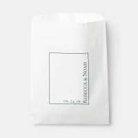 Simple Minimalist Elegant Understated Text Wedding Favor Bag