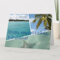 Caribbean Photo Collage Feliz Cumpleanos Hermana Card