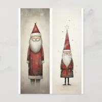 Bookmarks:  Whimsical Santa Claus on Holiday Postcard