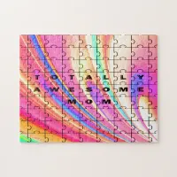 Totally Awesome Mom  Pink Swirl Puzzle Design